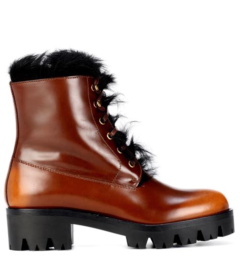 brown prada boots|Prada ankle boots women's.